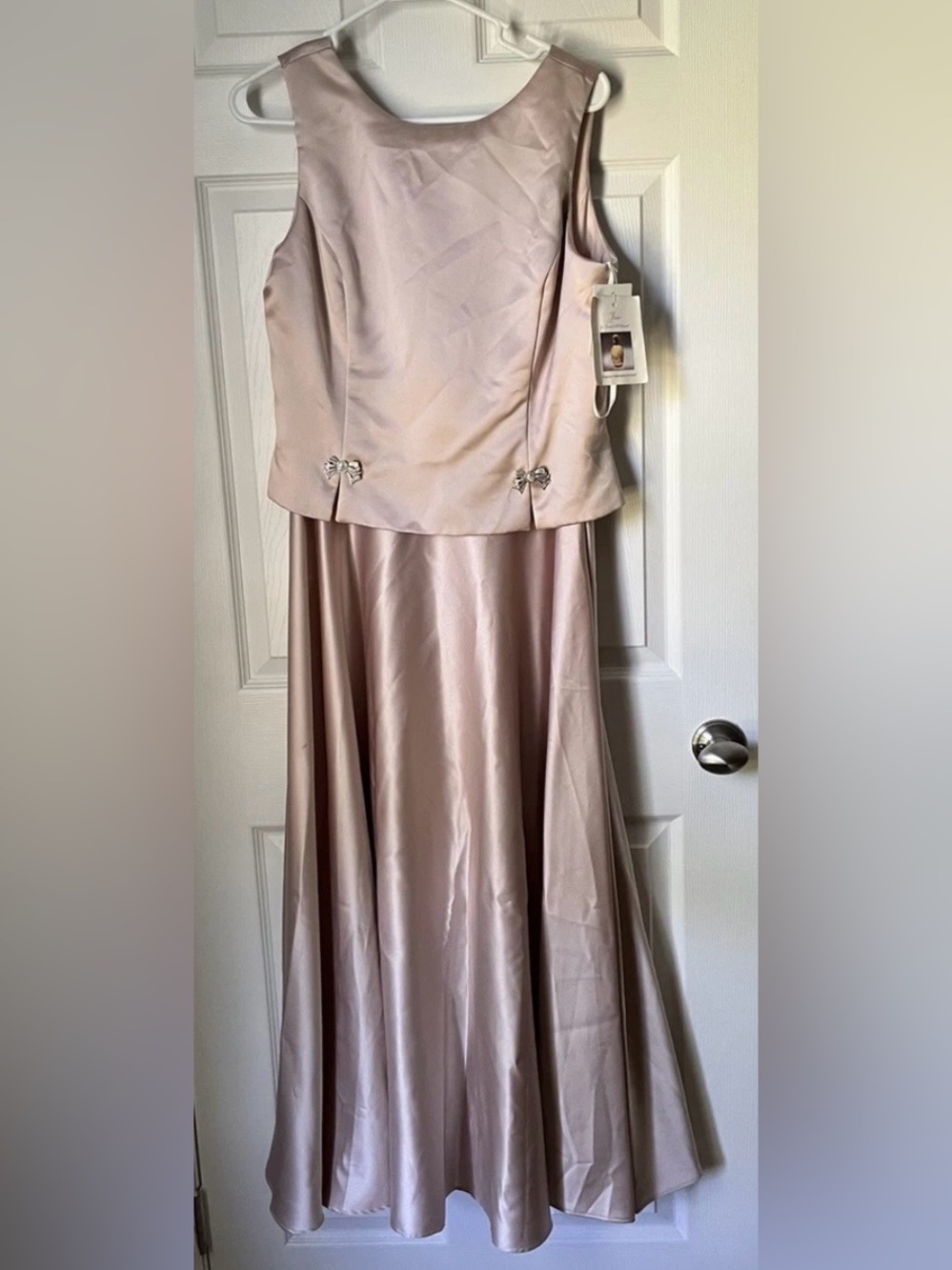 Jessica McClintock Vintage Blush Pink Satin Dress Formal Evening Gown NWT